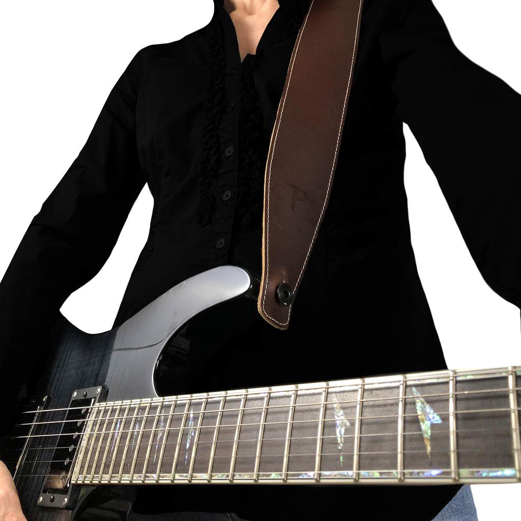 Baseball Leather Guitar Perri's Strap, 2.5 Inches, Brown, SP25S-7050