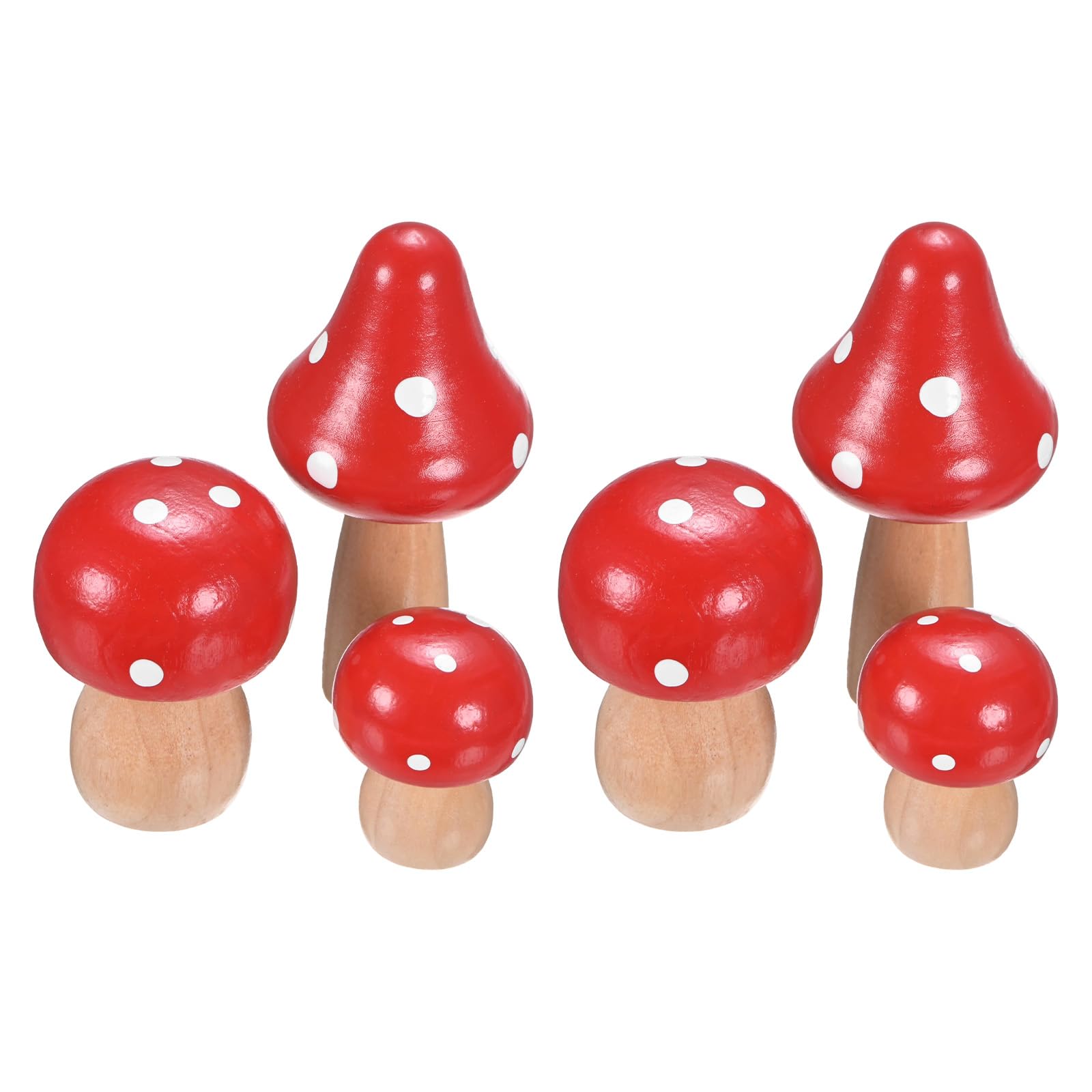 M METERXITY 2-Pack Mushroom Miniature Figurines, 2.71.81.2 Inch Mini Wooden Mushrooms for Fairy GardenMicro Landscape CraftDIY Decoration
