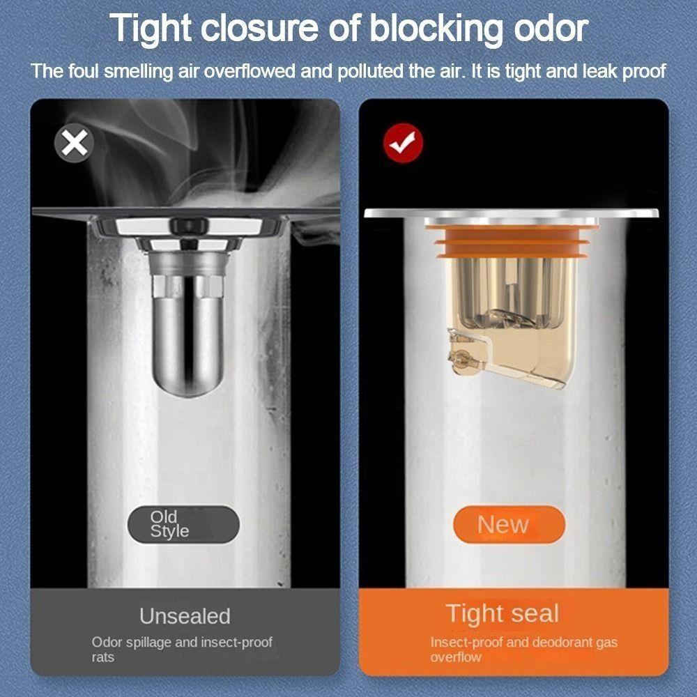 Self-Closing Floor Drain Core Odor Prevention Floor Strainer Cover Shower Drain Filter Bathroom