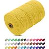 Fil Macramé - Uiopa - 3mm - Corde Coton Naturelle - 200m - Jaune