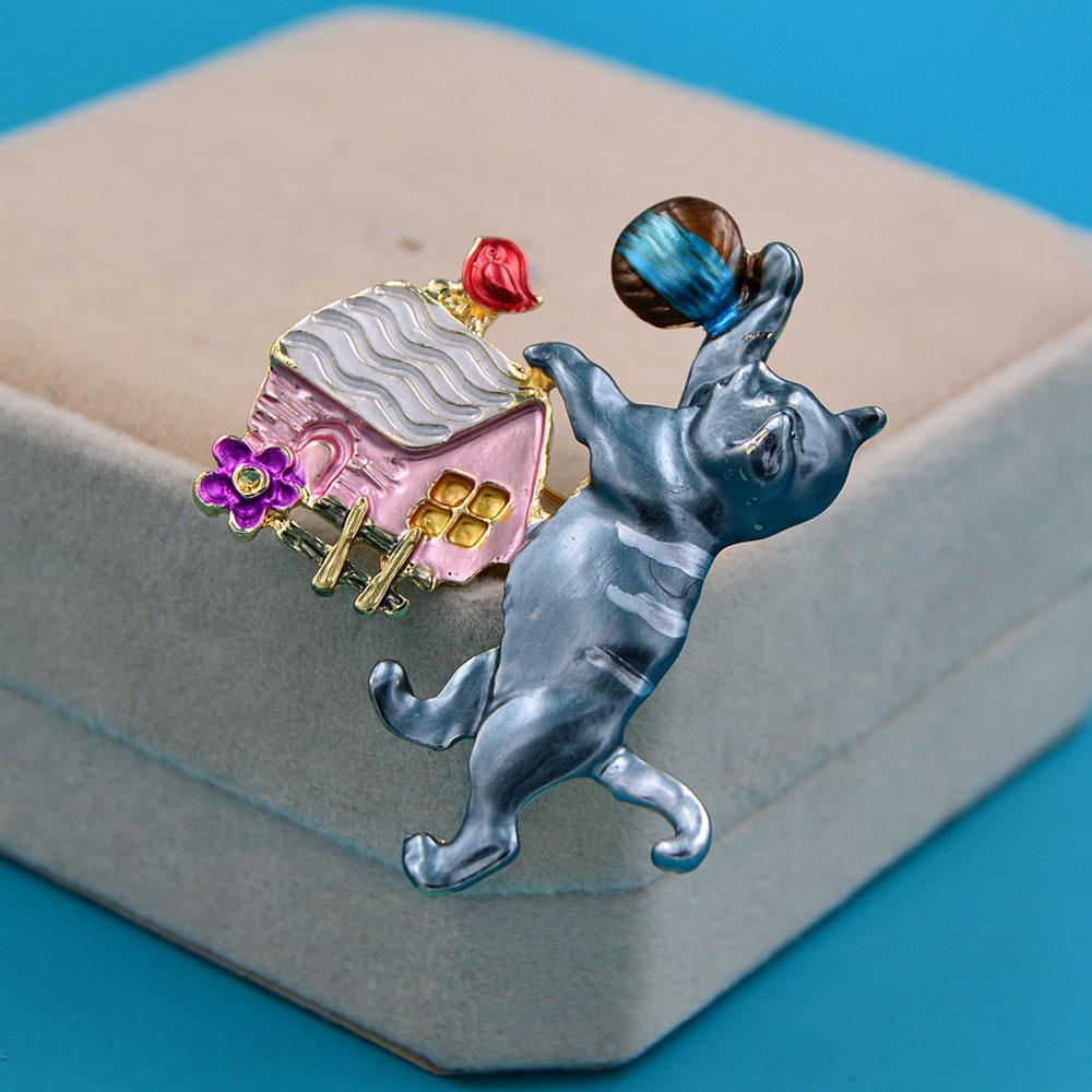 Blucome Belle broche chaton Animal pour femmes et hommes, costume, épingles Hijab, cadeau de noël