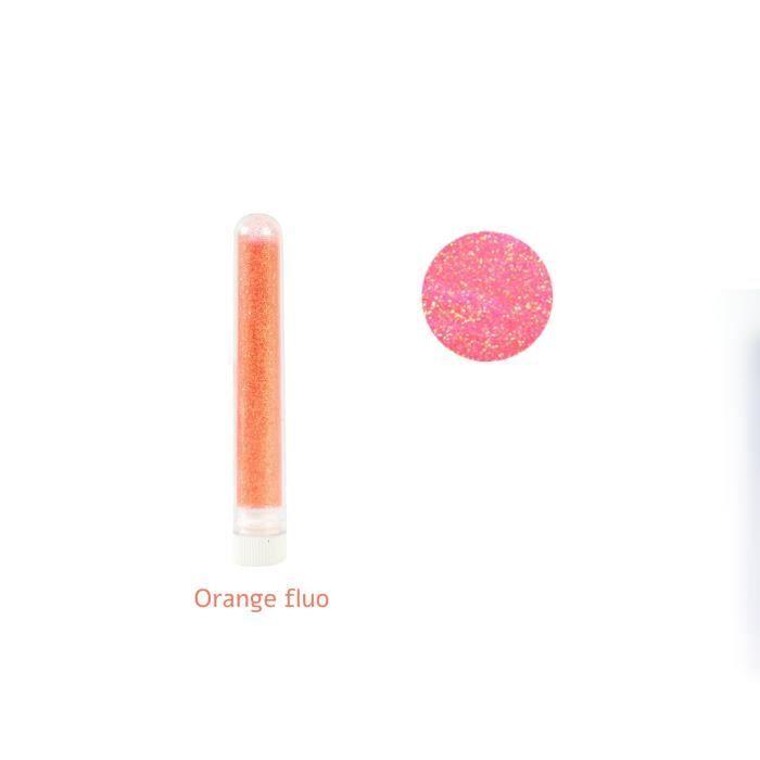Paillettes fines - Non spécifié - Orange fluo - 3 gr - Ultra fines - Brillance pour créations