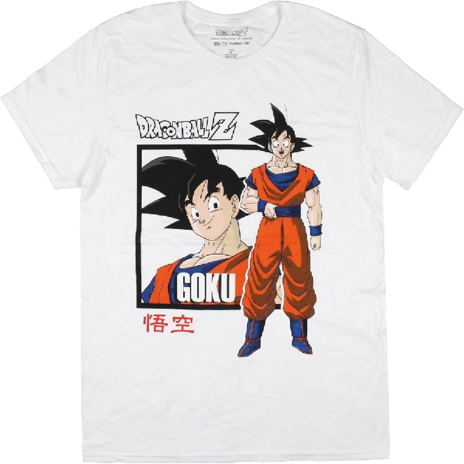 Dragon Ball Z Men s Goku Saiyan Warrior Adult Short Sleeve T-Shirt S белый