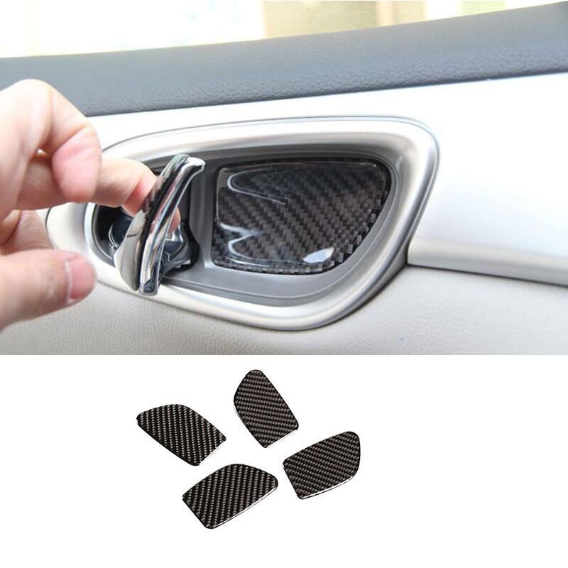 For Nissan Sentra 2013-2019 Real Carbon Fiber Inner Door Bowl Cover Trim 4PCS