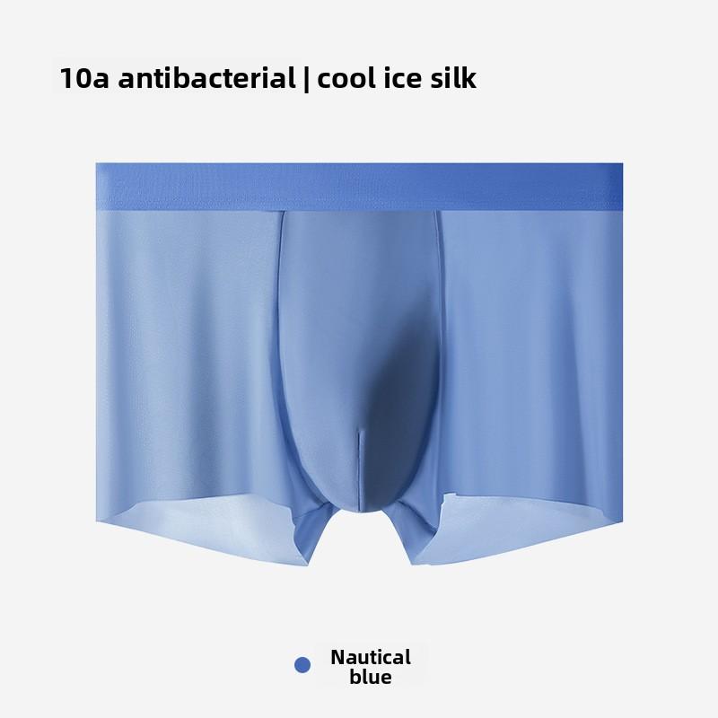 Plus Size Men's Summer Ultra Thin Ice Silk Breathable Antibacterial Crotch Briefs