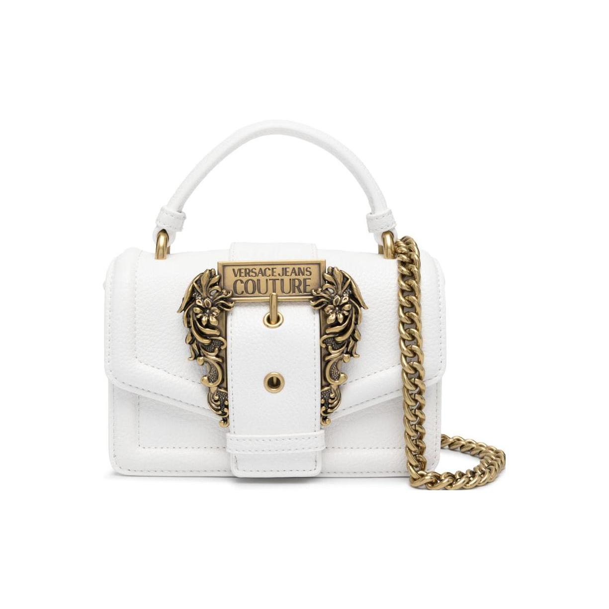 

New VERSACE JEANS COUTURE Polyester Handbag, Shoulder Bag, Crossbody Bag Mini Women s White 75VA4BF6ZS413003 18.0*7.1*11.9CM