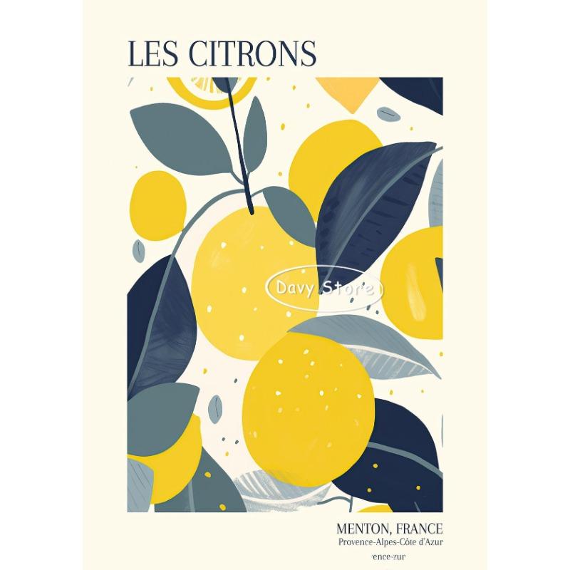 Boho Kitchen Fruit Citrus Lemon Orange Posters Prints Canvas Painting Botanical Wall Art Pictures for Living Room Home Decor