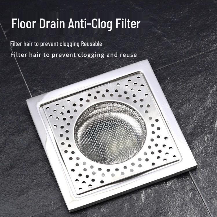 Nerezový koupelnový odtokový filtr na vlasy a mřížkový kryt proti ucpávání