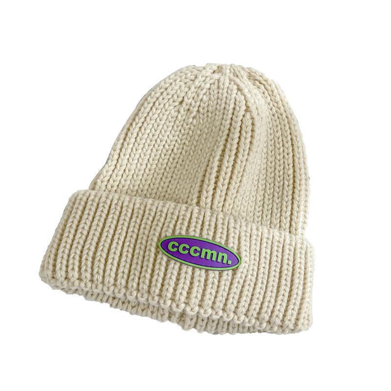 Beige Knitted Wool Hat Women's Autumn and Winter Knitting Korean Tide Warm Student Autumn and Winter Hat
