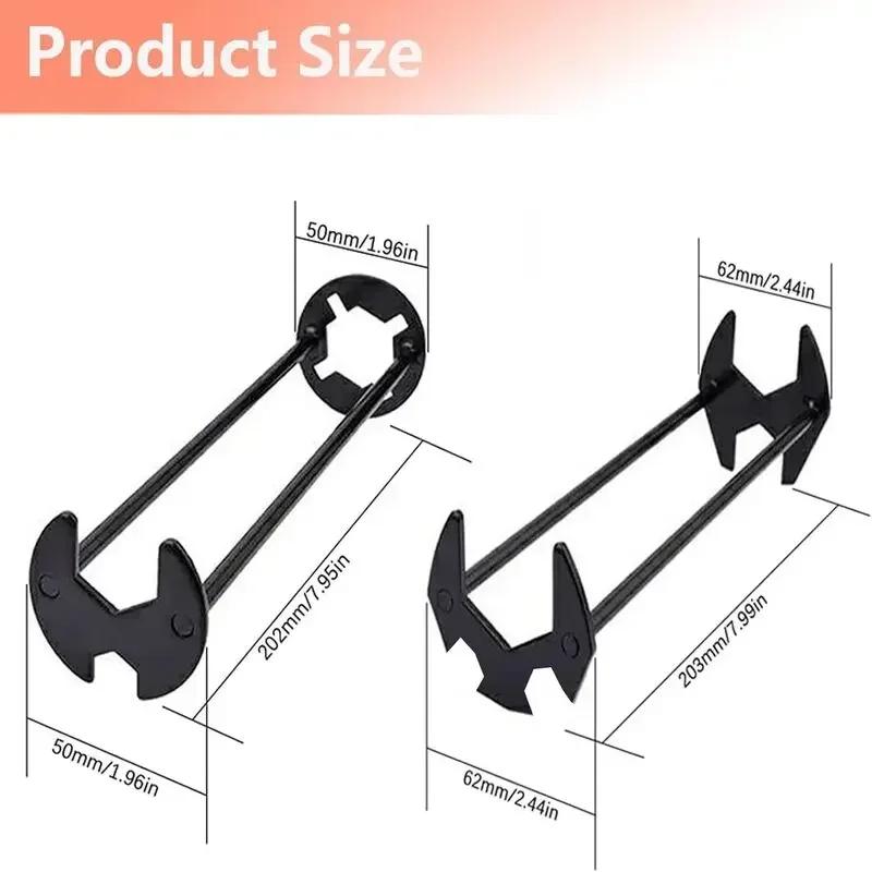 Multifunctional Basin Faucet Wrench – 4-Jaw Hex Plumber's Wrench for Under-Sink Use, Suitable for Bathroom & Kitchen