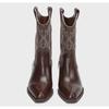 Fashion New Women's Vintage Embroidery Woman Western Cowgirl Boot Casual Slip on Knight Booties Autumn Winter Thick Heel Girl Shoes