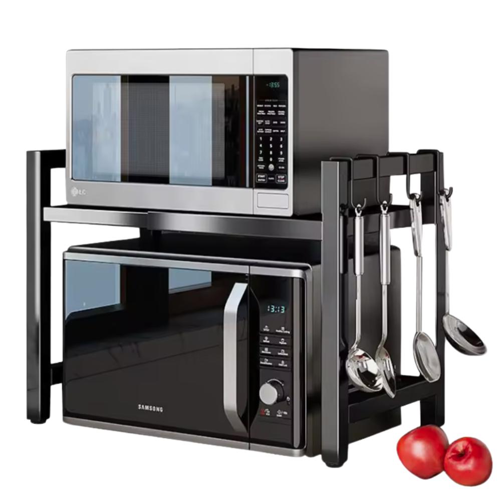 Microwave stand, extendable shelf, telescopic adjustment, loft organizer