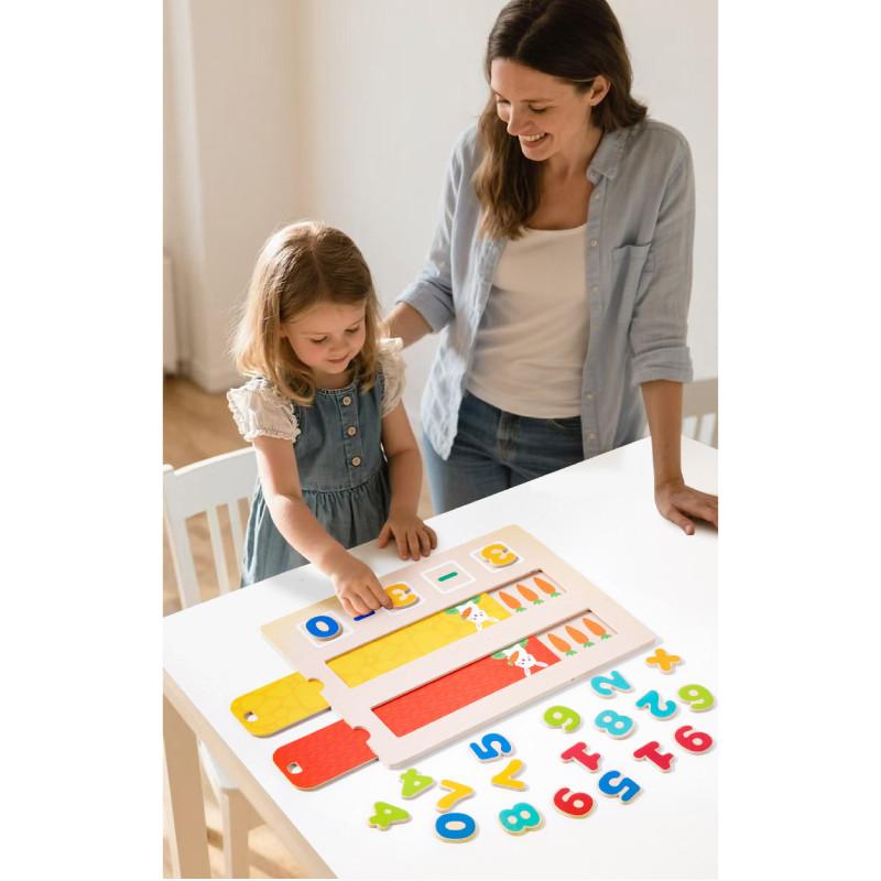 Educational Puzzle Wooden Toy With Math Skills Color Recognition For Gift Kids