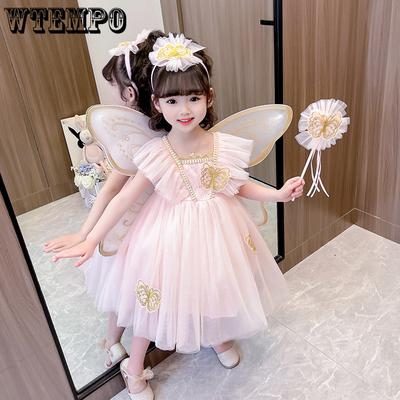 Girl Butterfly Wings Dress Summer Kindergarten Performance Dress Flower Fairy Dress Baby Super Fairy Princess Dress