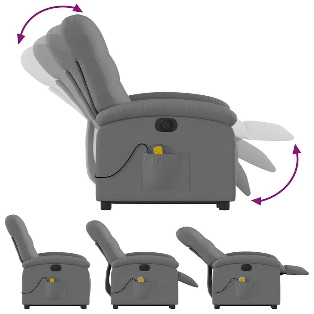 Vidaxl Lift-up Massage Chair, Electric, Reclining, Dark Grey