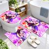 3Pcs Flannel Toilet Mat Set Helluva Boss Bathroom Rug Bath Carpet Non Slip Home Decor