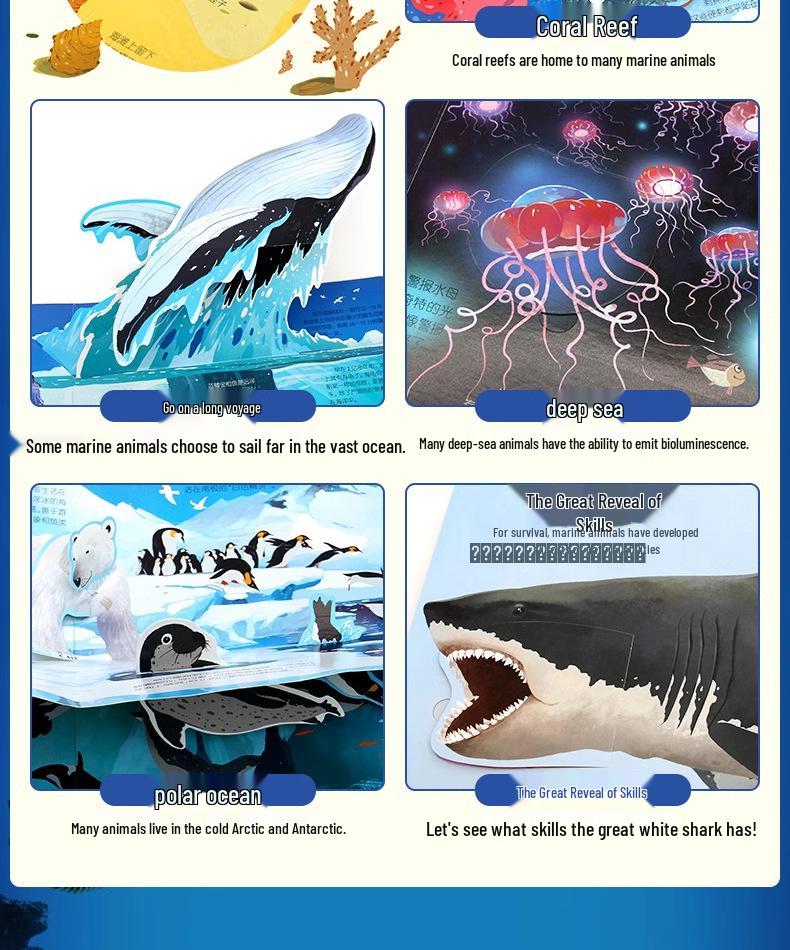 3D Pop-Up Books: Dinosaurs, Space, Marine Animals for Kids