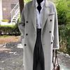 Korean Style Double-Breasted Wool Cashmere Coat for Women - Autumn/Winter, High-End Feel, Stand Collar, Light Luxury.