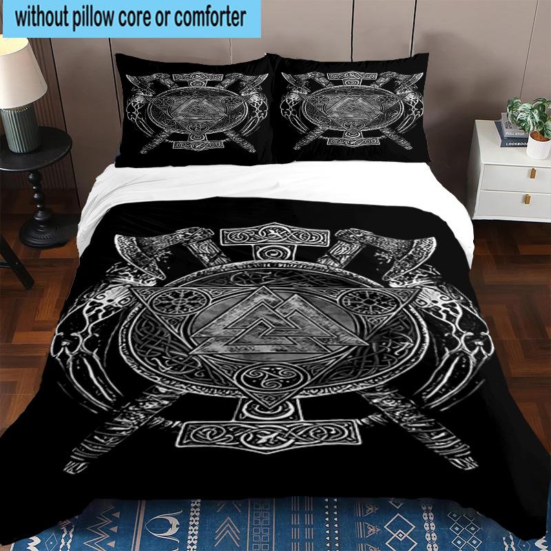 Viking Ship At Sea 3pcs Bedding,Including 1pc Duvet Cover And 2pcs Pillowcases Perfect for Christmas,Ideal for Bedroom, Dormitory
