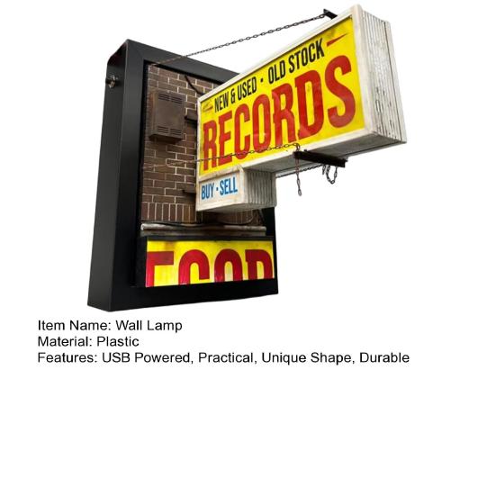 Retro nástěnné světlo do obchodu s deskami Měkká teplá záře Jednoduchá instalace Napájení USB Unikátní LED světlo Dekorace stěny deskami