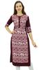 Phagun Women's Designer Straight Black Kurta 3 4 Sleeve Printed Casual