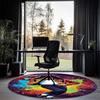 Michael Jackson Printed Round Rug Carpet Chair Rug Area Rug Entryway Doormats,for Office Chair Living Room Bedroom Kitchen Room.