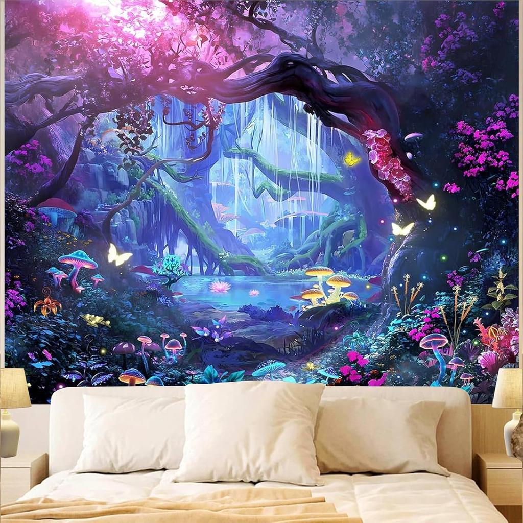 Vibrant Mandala Boho Tapestry Wall Hanging Decoration Psychedelic Ethnic Bohemian Print For Living Room Bedroom Festival Decor