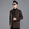 Winter pocket line double-sided cashmere coat for men mid-length removable down liner casual woolen woolen coat