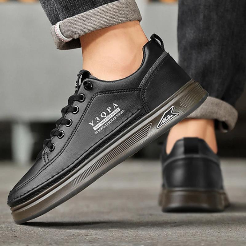 Luxury Men Leather Shoes Fashion Comfortable Casual Shoes for Men Breathable Non-Slip Sneakers Designer Tenis Men Walking Shoes