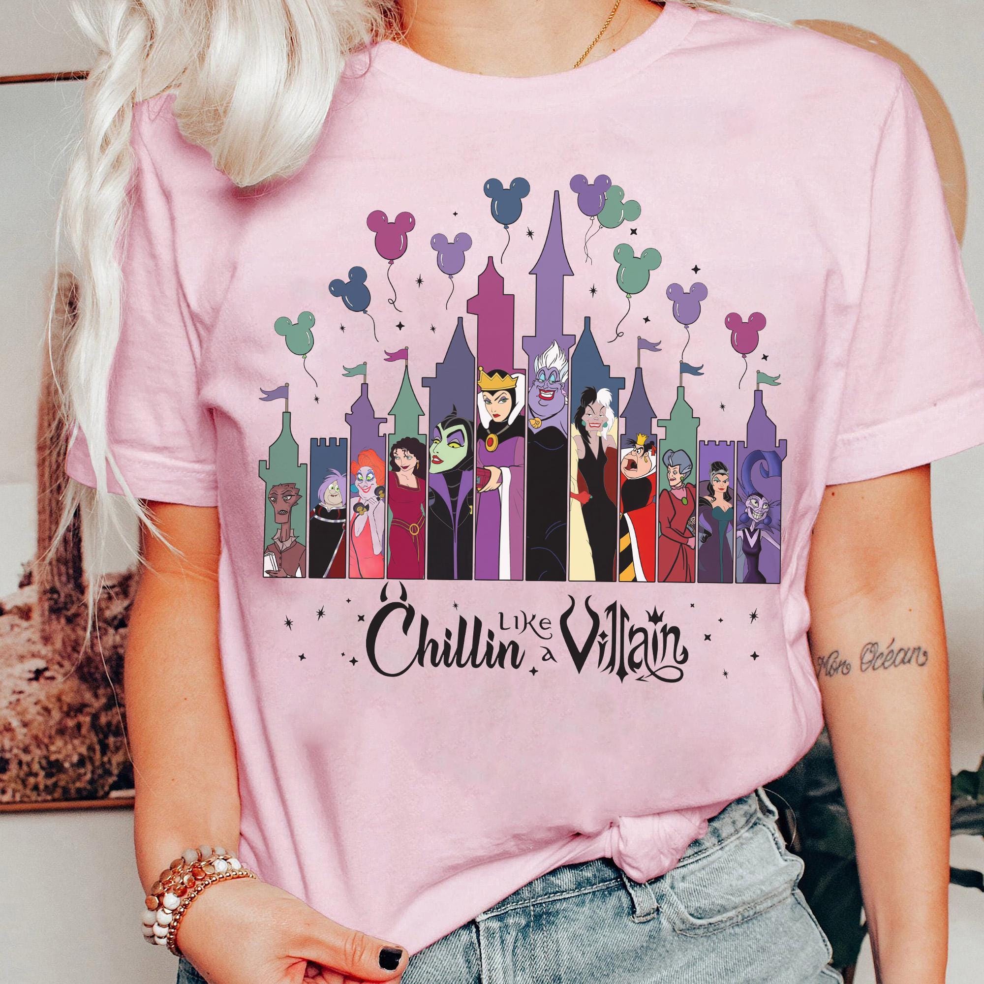 Disney Chillin Like A Villain Shirt Bad Witches Club Castle Disney Villains Shirt Friends Disney Girls Trip Tee S