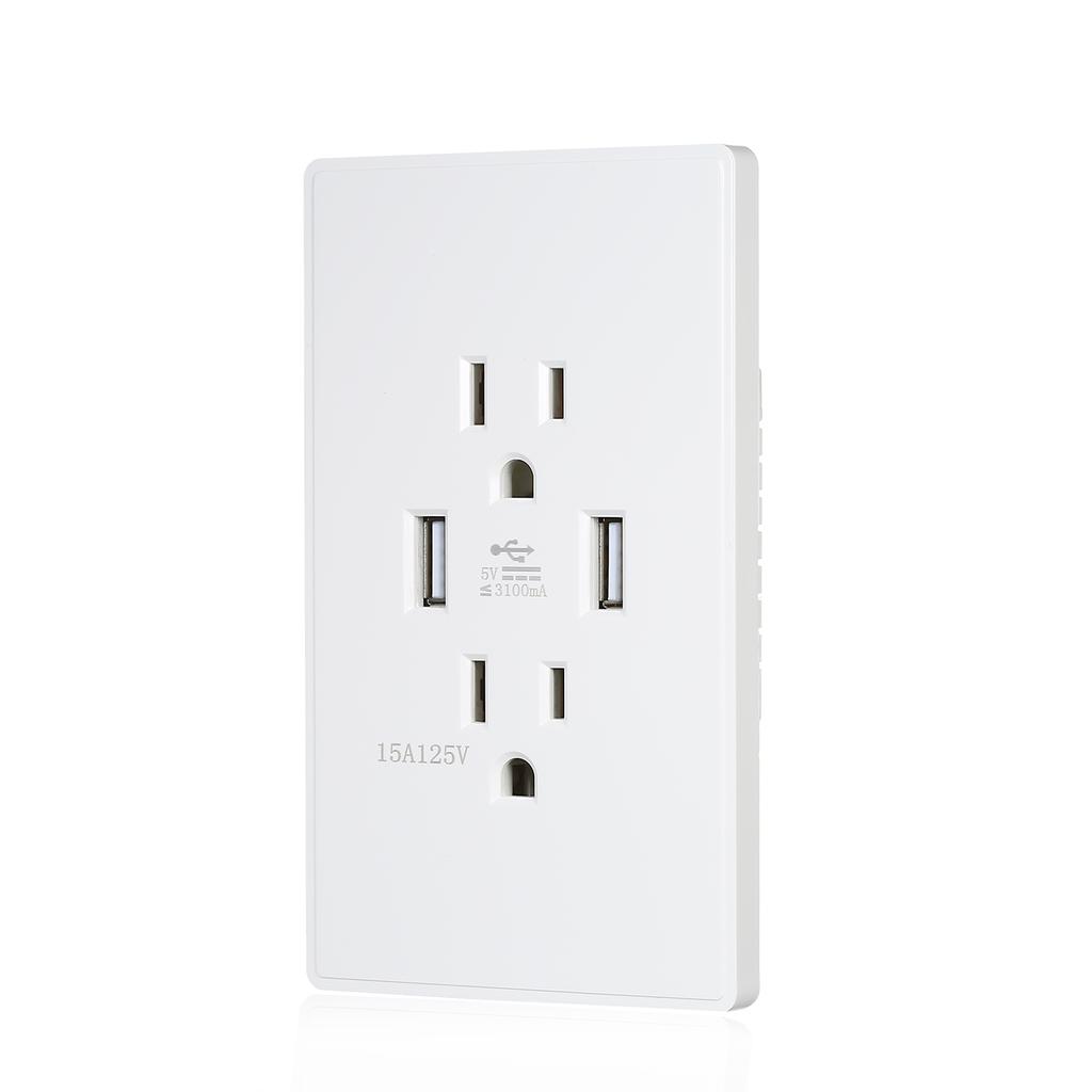 Buy High Speed USB Charger Wall Outlet Socket Electrical Outlet Dual ...