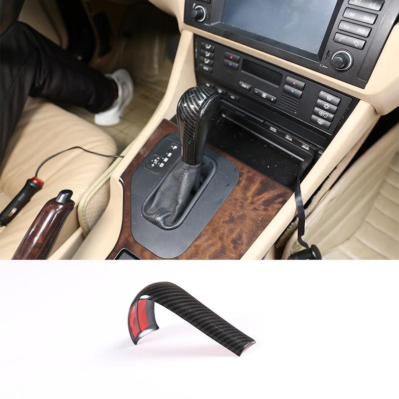1 Pcs ABS Carbon For BMW 3 5 6 Series X3 X5 E39 E46 E53 E60 E61 E63 E83 2004-2010 Car Interior Gear Shift Head Cover Accessories