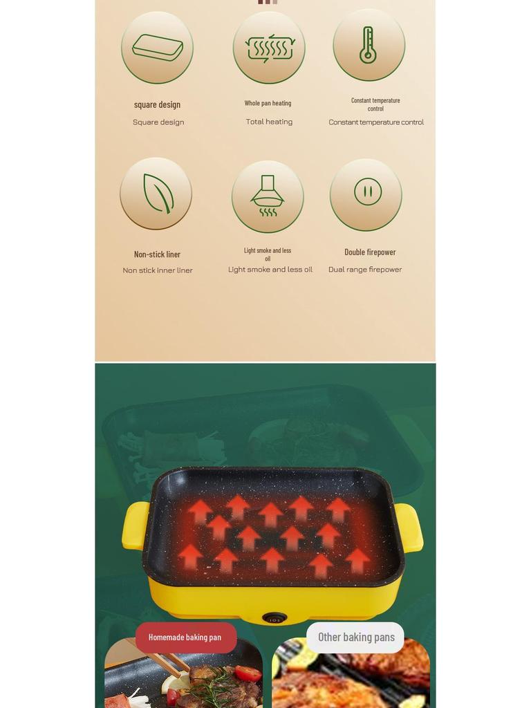 Multifunctional Electric Grill: BBQ, Griddle, Shabu-Shabu, & Fish Roaster