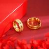 Vietnamese Gold Matte Starry Sky Ring - Double Beveled Design