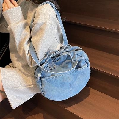 Student Class Commuter Tote Bag Vintage Denim Bag Women's Shoulder Crossbody Bag