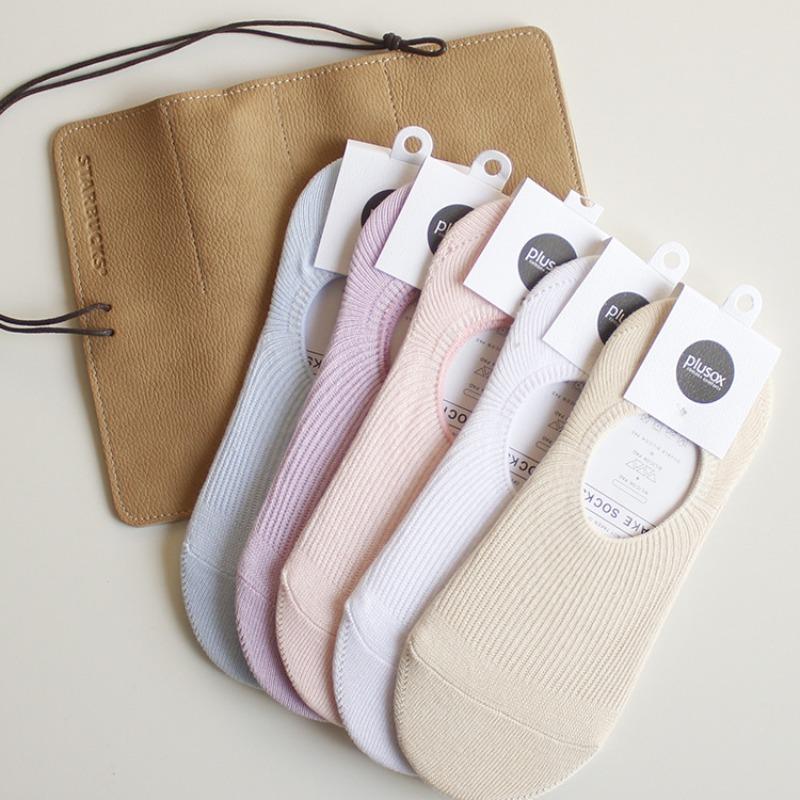 Cotton Socks, Women's Socks, Double-needle Shallow-mouthed Invisible Socks, Soft and Comfortable, with Silicone Anti-slip Heel
