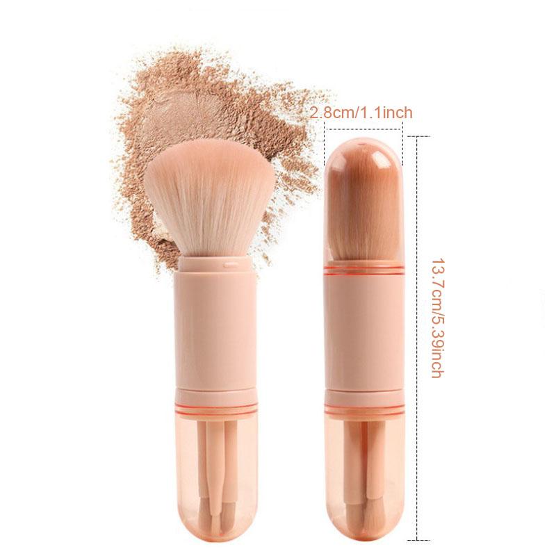 4 in 1 Makeup Brush Beauty Tool Mini Eye Brush Skin Tone Retractable Makeup Brush Portable Makeup Brush