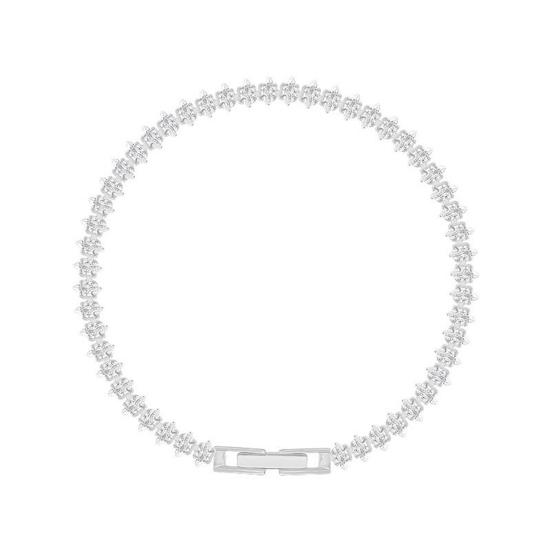 Zirconia Cubic Bracelet for Women Tear Drop Shaped Rhinestone Bracelet Wedding Bridal Jewelry for Anniversary Birthday Valentine's Day