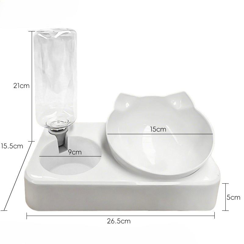 Cat Bowl, Pet Bowl, Automatic Water Dispenser, Water and Food Integrated, Cat and Dog Food Bowl, Dog Bowl, Pet Water Bowl