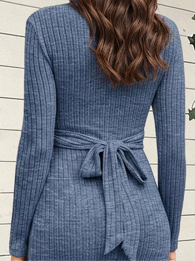 European & American Slim-Fit Cross-Waist Long-Sleeve Maternity Dress for Comfortable & Stylish Daily Commute Wear