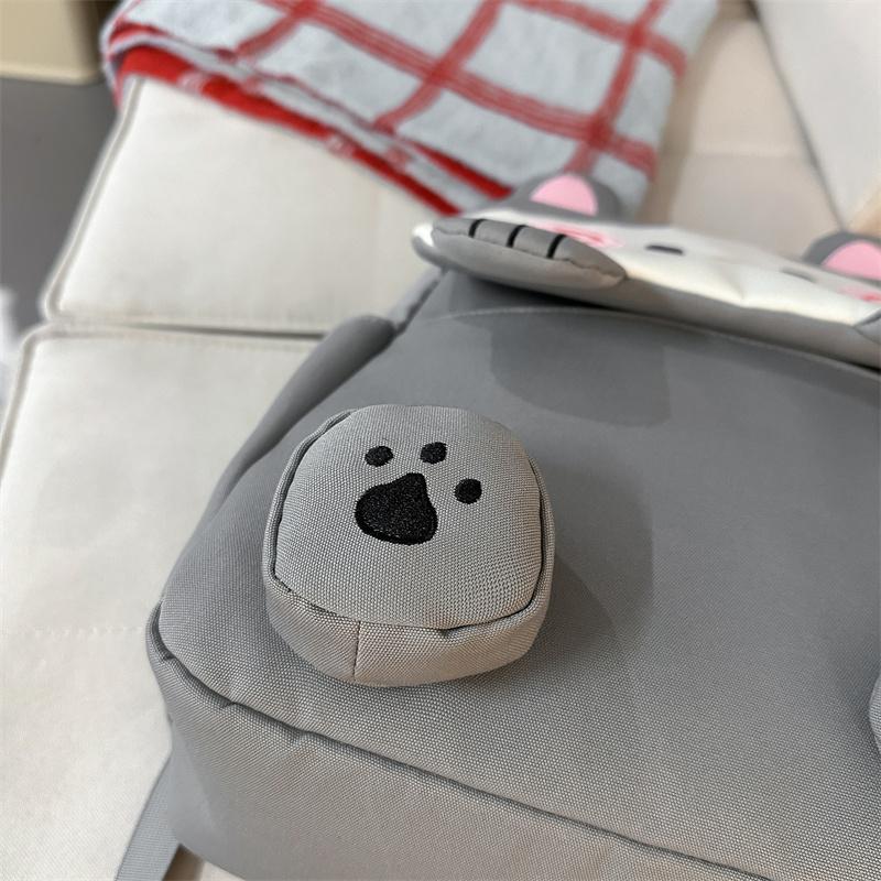 Cartoon Cat Pattern Color Contrast Large Capacity Multi-Function Backpack