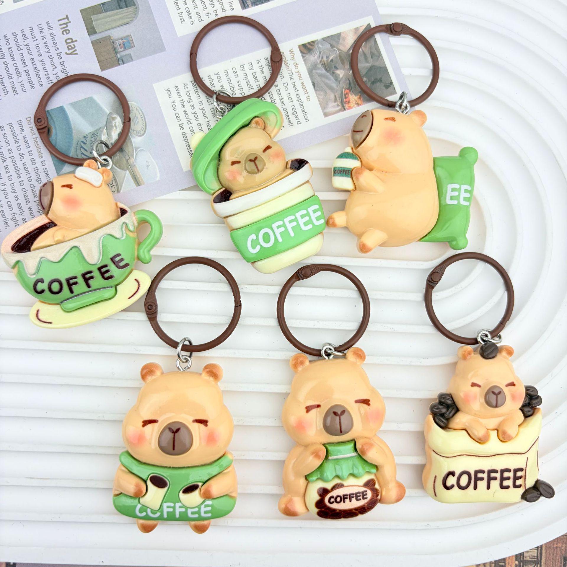 Cute Capybara Heart Keychain - Large Resin Pendant for Bags & Keys