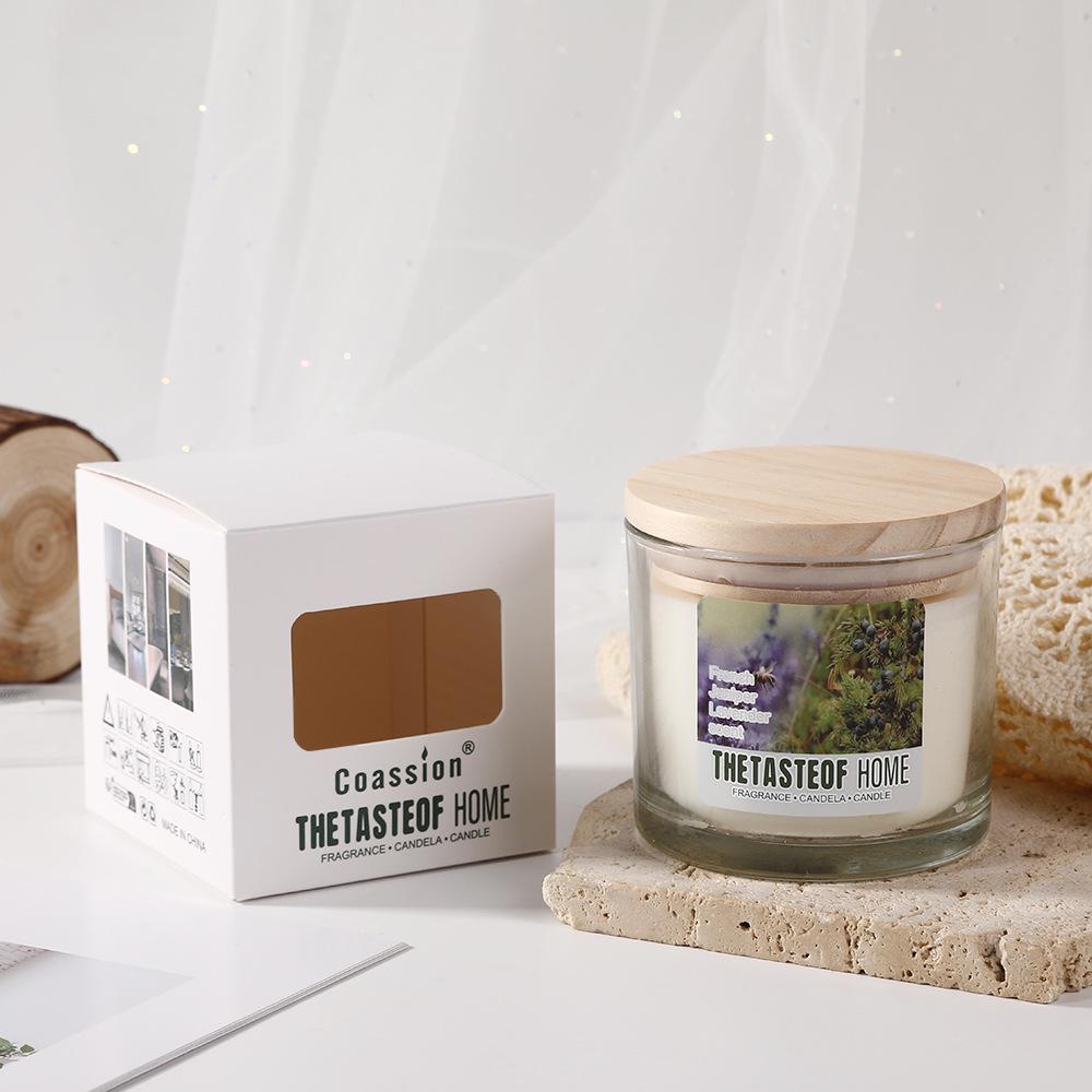 

Niche Wooden Cover Glass Scented Candle Home Scented Candle Ornament Wedding Souvenir Dream Lavender