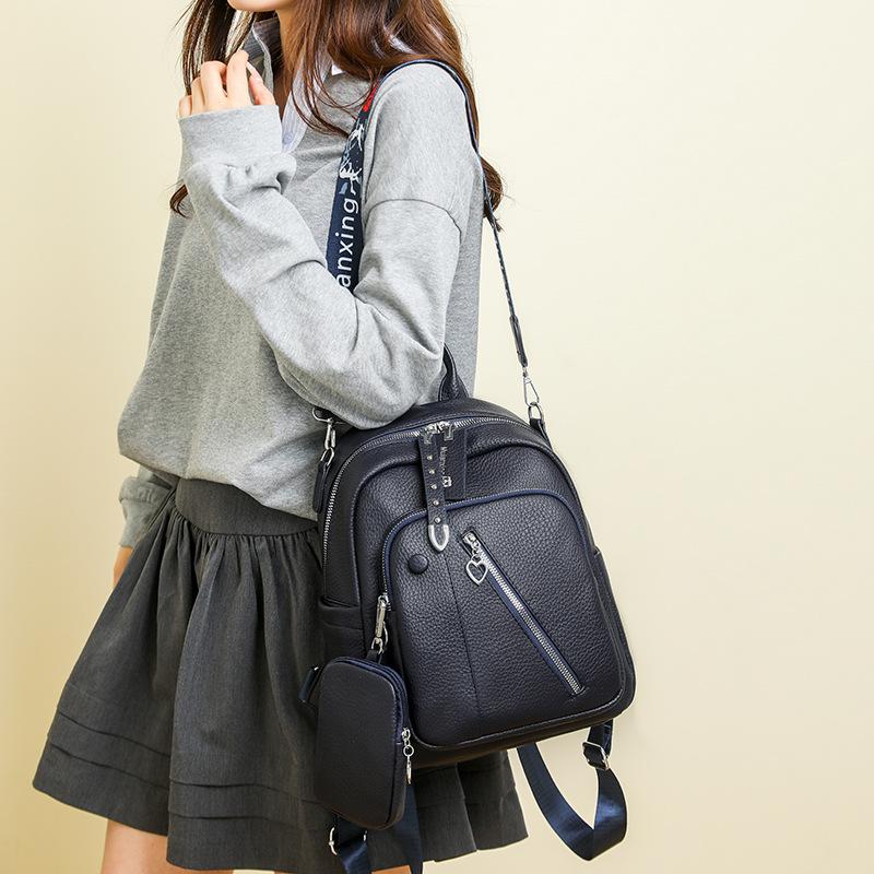 Damen Rucksack aus weichem Leder Vintage Reiserucksack