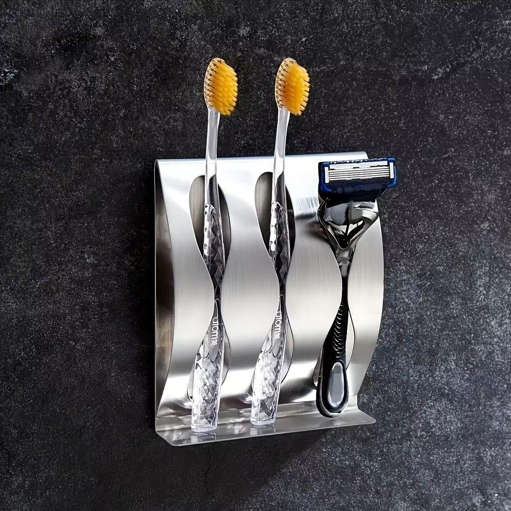 Two/Three Hole Design Wall Mounted Toothbrush Holder Waterproof Hanging Toothbrush Rack  Bathroom