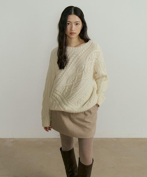 Lingseoul Fishermans Knot Knit-Ivory