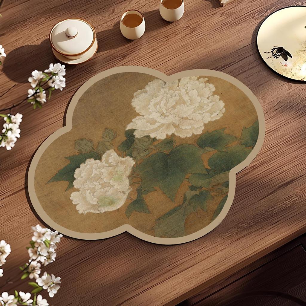 Vintage Absorbent Diatom Mud Tea Coaster: Non-slip Chinese Style Teacup Mat