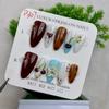 Handmade armor European and American wind ice through shell three-dimensional carved cat's eye almond nail removable manicure