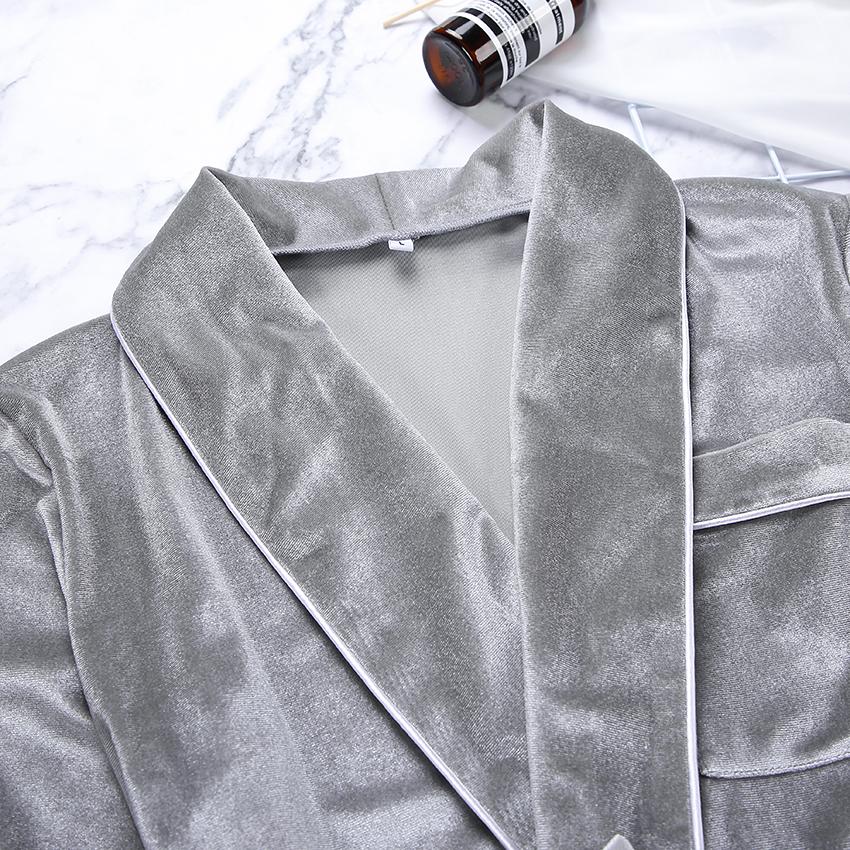 Růžové sametové pyžamo Dámské Dvoudílná souprava Teplé župany s dlouhým rukávem a kalhoty do kapsy Dámská noční kombinéza Běžné Tlusté oblečení na spaní