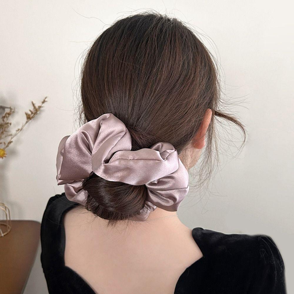 

Randy Color Pure Color Hair Rope Filling with Cotton Simple Rubber Band Party хаки
